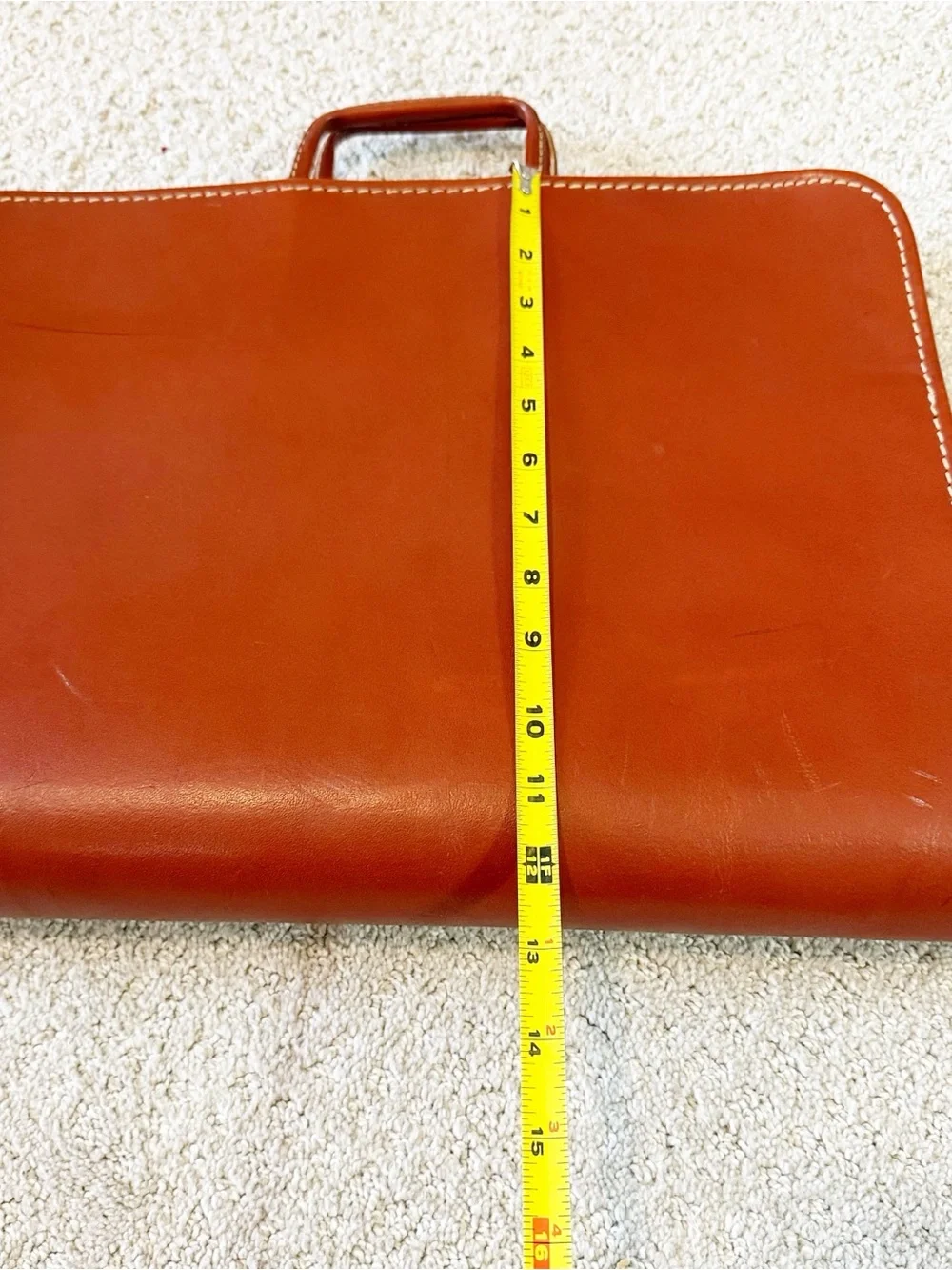 Vintage Split Cowhide Leather Legal Portfolio Briefcase Document Bag USA 50s 60s